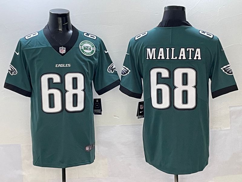 Men Philadelphia Eagles #68 Mailata Green New Nike Limited 2025 NFL Jersey style 1->philadelphia eagles->NFL Jersey